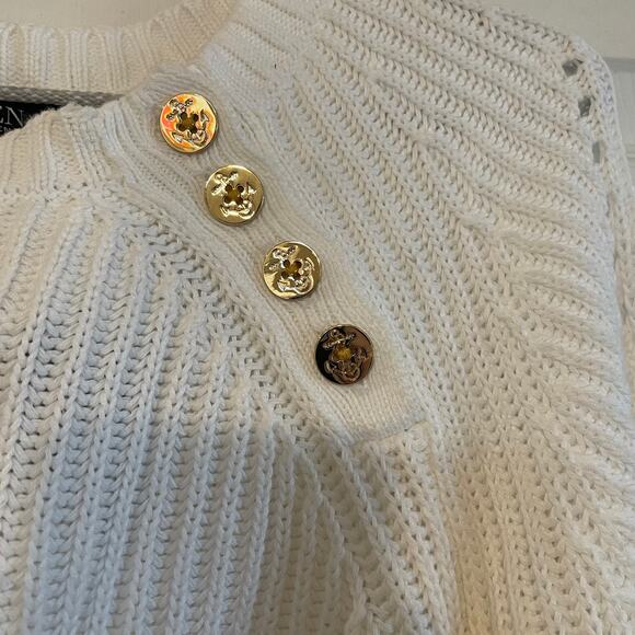 NWT Ralph Lauren Button-Trim Cotton Sweater size Small Petite - Picture 2 of 15